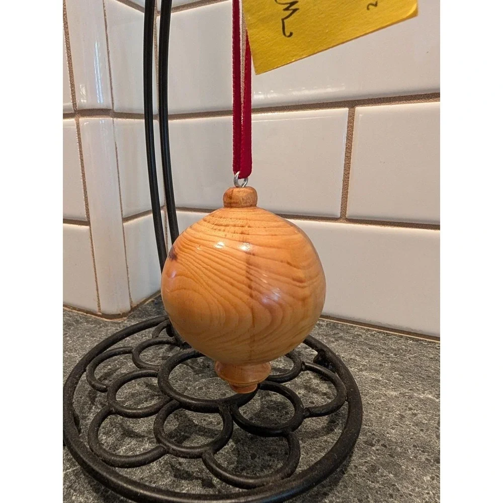1989 Handturned Wooden Christmas Ornament - Austrian Pine - Made in Montana USA